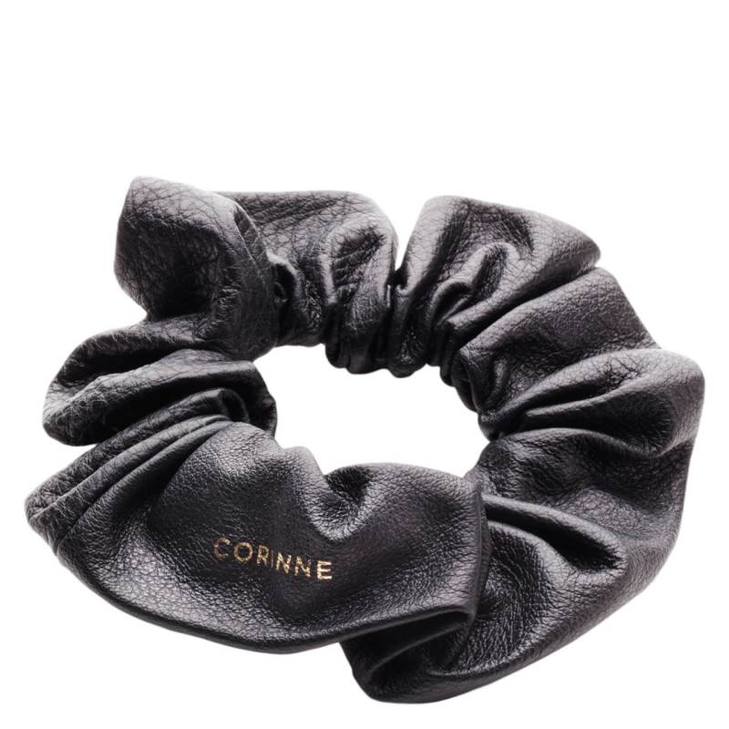 Corinne World - Leather Schrunchie Black von CORINNE