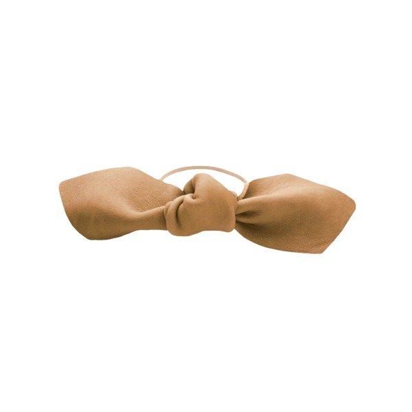 Leather Bow Big Hair Tie Damen Camel 1 pezzo von CORINNE