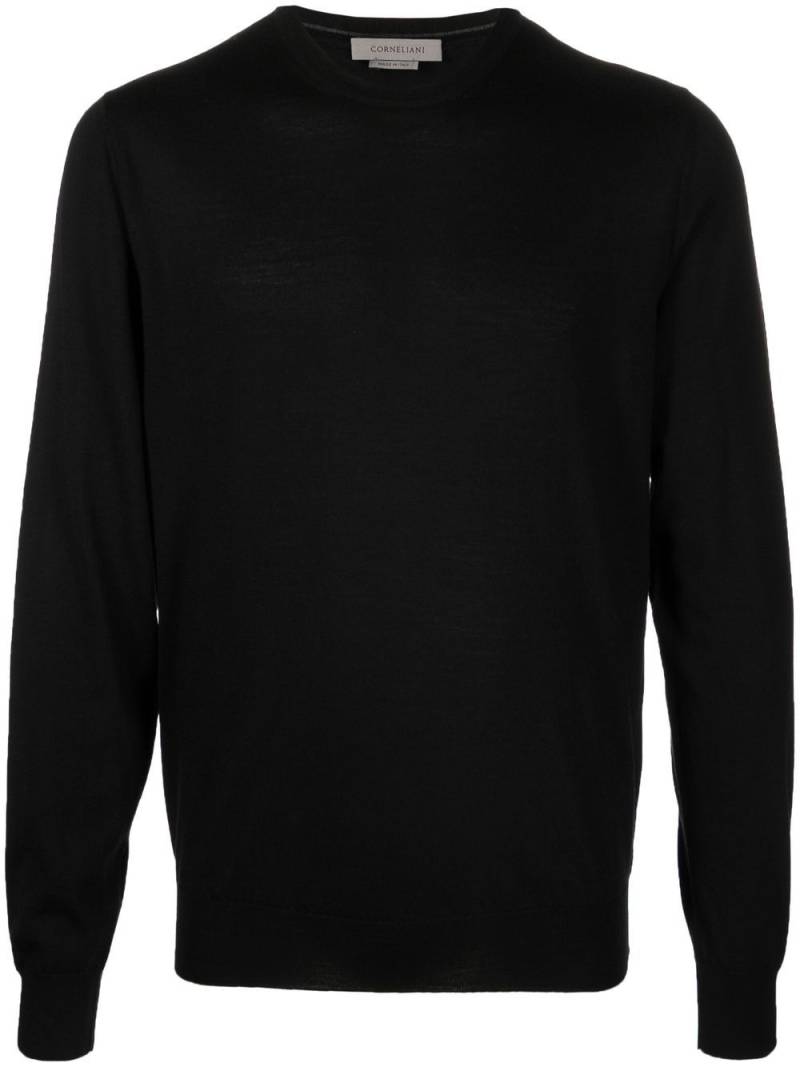 Corneliani crew-neck long-sleeve jumper - Black von Corneliani