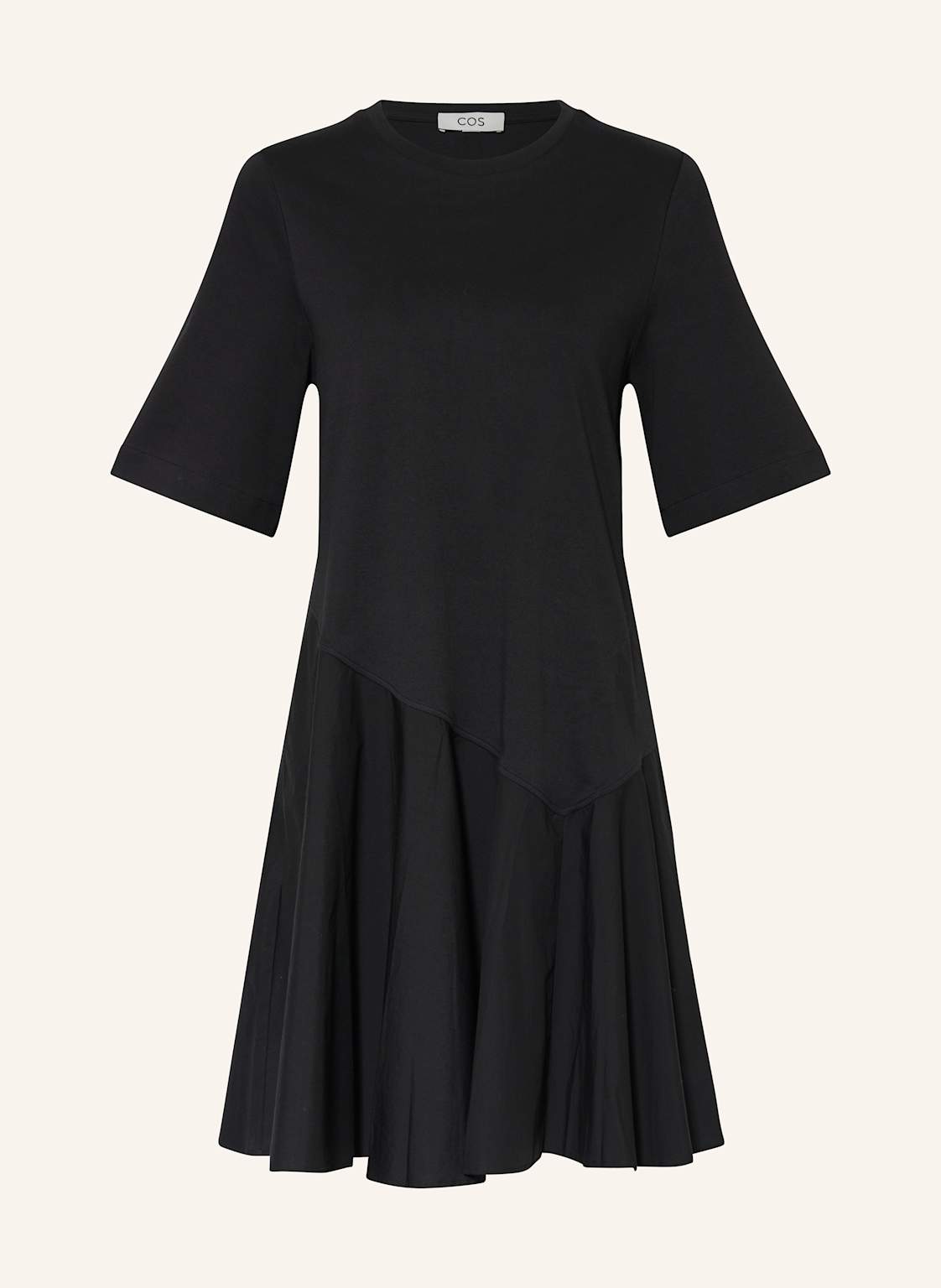 Cos Kleid Im Materialmix schwarz von COS