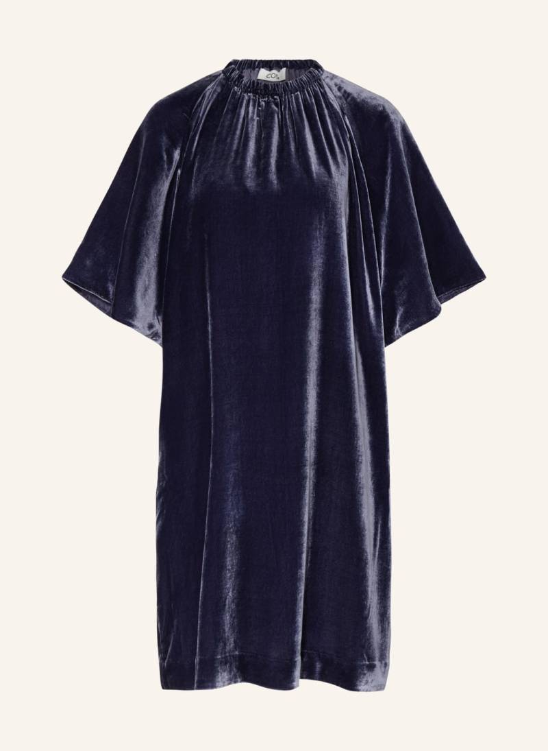 Cos Samtkleid blau von COS