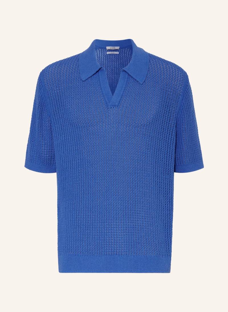 Cos Strick-Poloshirt blau von COS