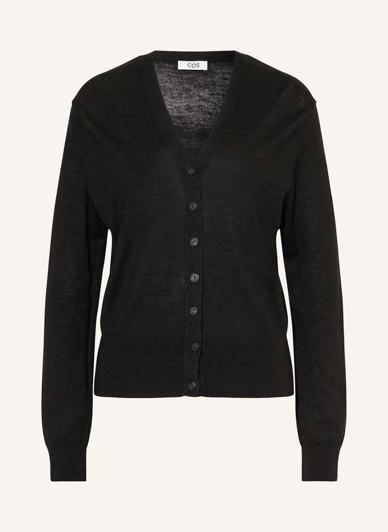 Cos Strickjacke Mit Merinowolle Und Leinen schwarz von COS