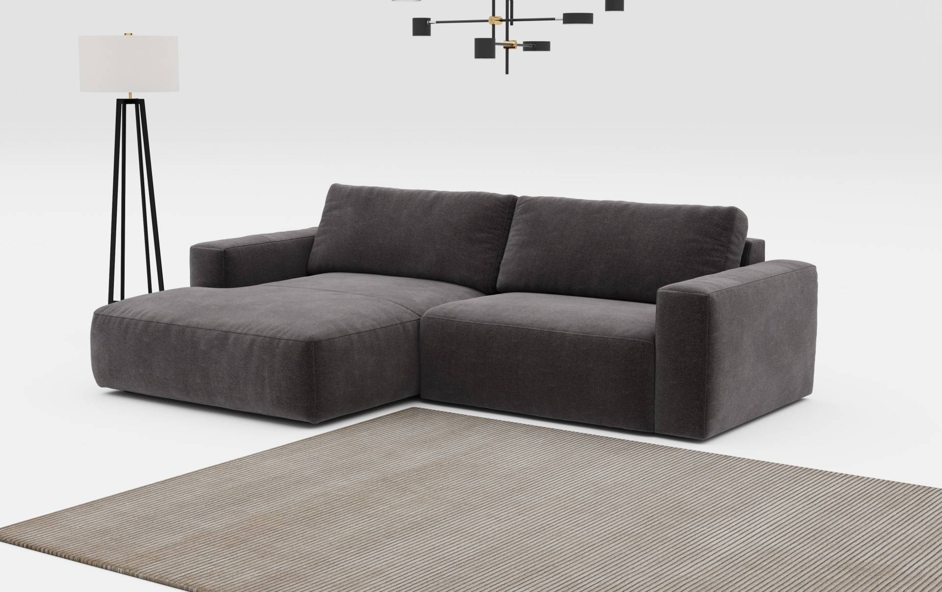 COTTA Ecksofa »Lasso L-Form, XL-Sofa«, mit breiter Recamiere im trendigen Cord oder angenehmen Strukturstoff von COTTA