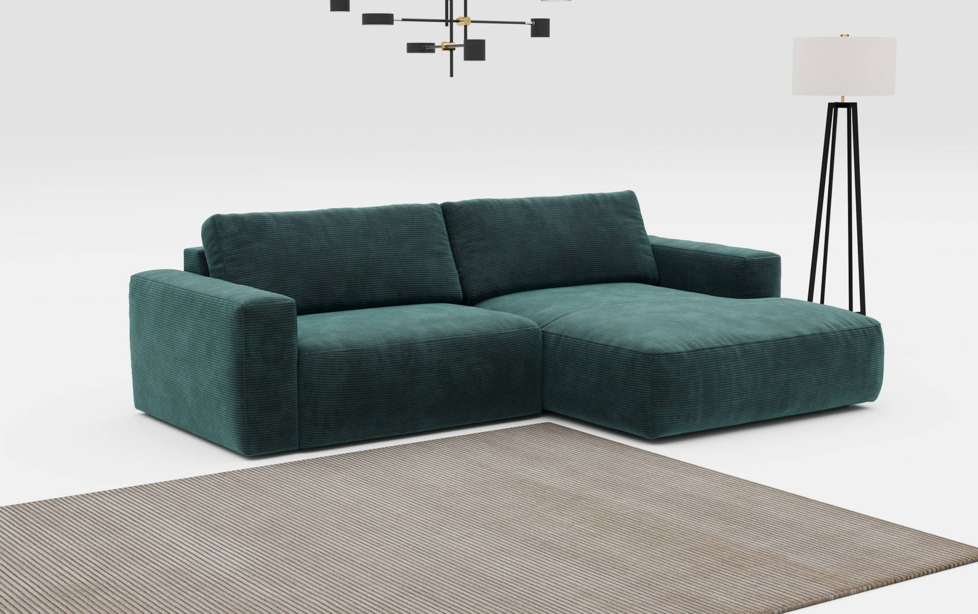 COTTA Ecksofa »Lasso L-Form, XL-Sofa«, mit breiter Recamiere im trendigen Cord oder angenehmen Strukturstoff von COTTA