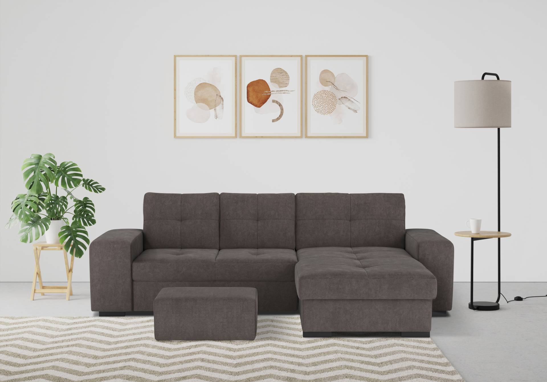 COTTA Ecksofa »Mattina L-Form«, inkl. Hocker, wahlweise mit Bettfunktion und Bettkasten von COTTA