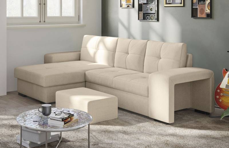 COTTA Ecksofa »Mattina L-Form«, inkl. Hocker, wahlweise mit Bettfunktion und Bettkasten von COTTA