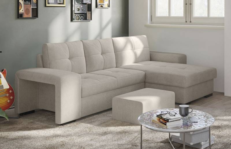 COTTA Ecksofa »Mattina L-Form«, inkl. Hocker, wahlweise mit Bettfunktion und Bettkasten von COTTA