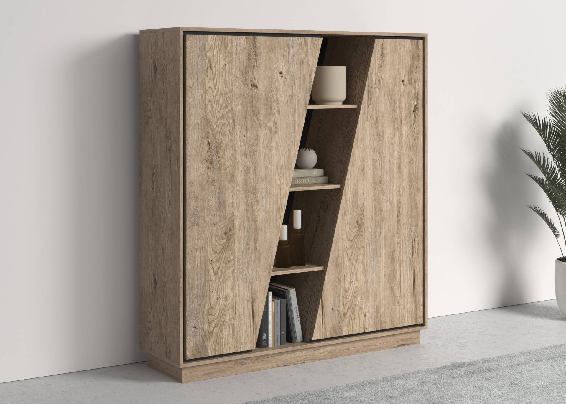 COTTA Highboard »Accent«, Schwebeoptik durch Sockelfuss, Masse 128x143x37 cm von COTTA