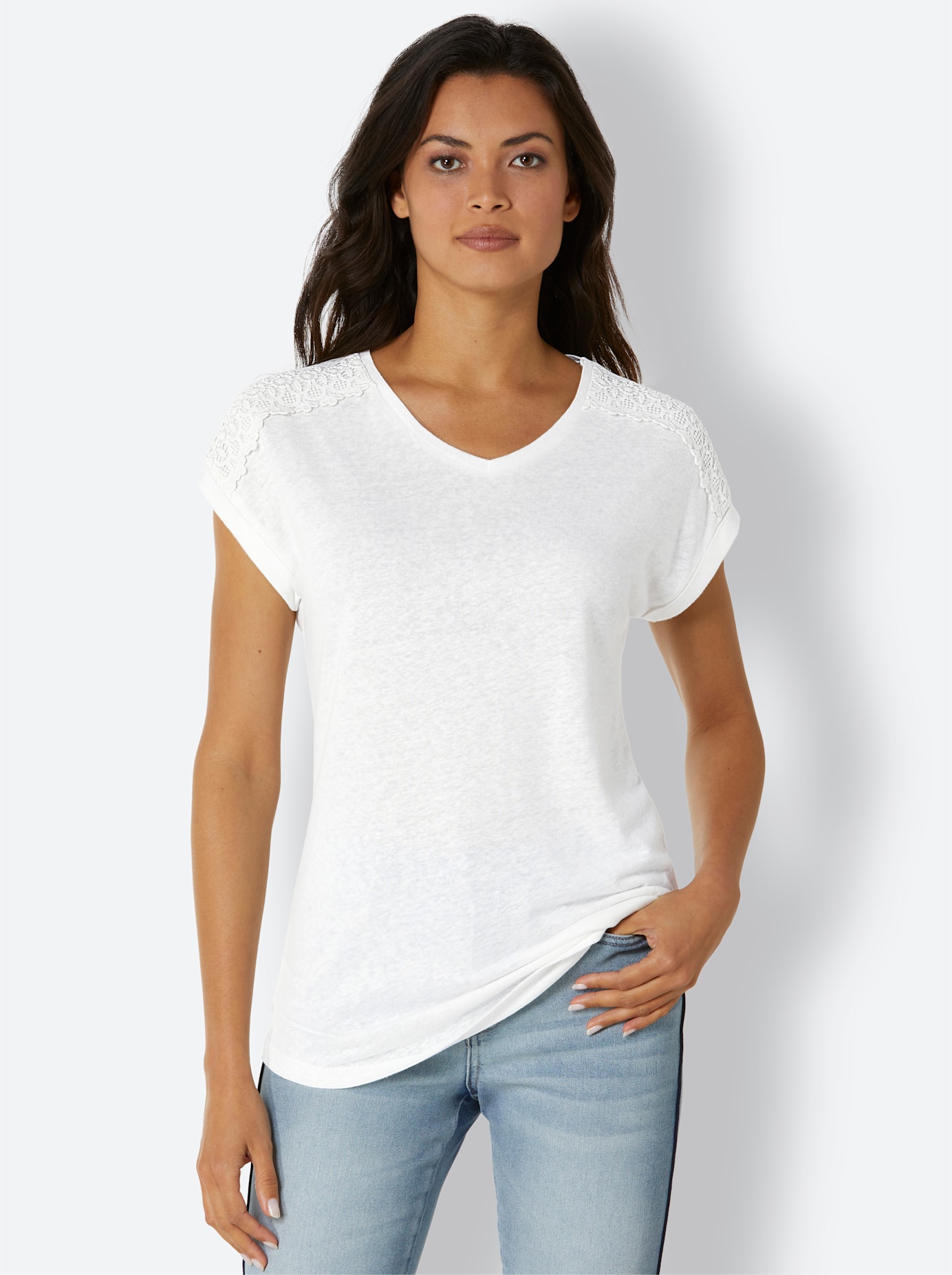CREATION L PREMIUM V-Shirt »Leinen-Viskose-Shirt« CREATION L PREMIUM V-Shirt »Leinen-Viskose-Shirt« von CREATION L PREMIUM