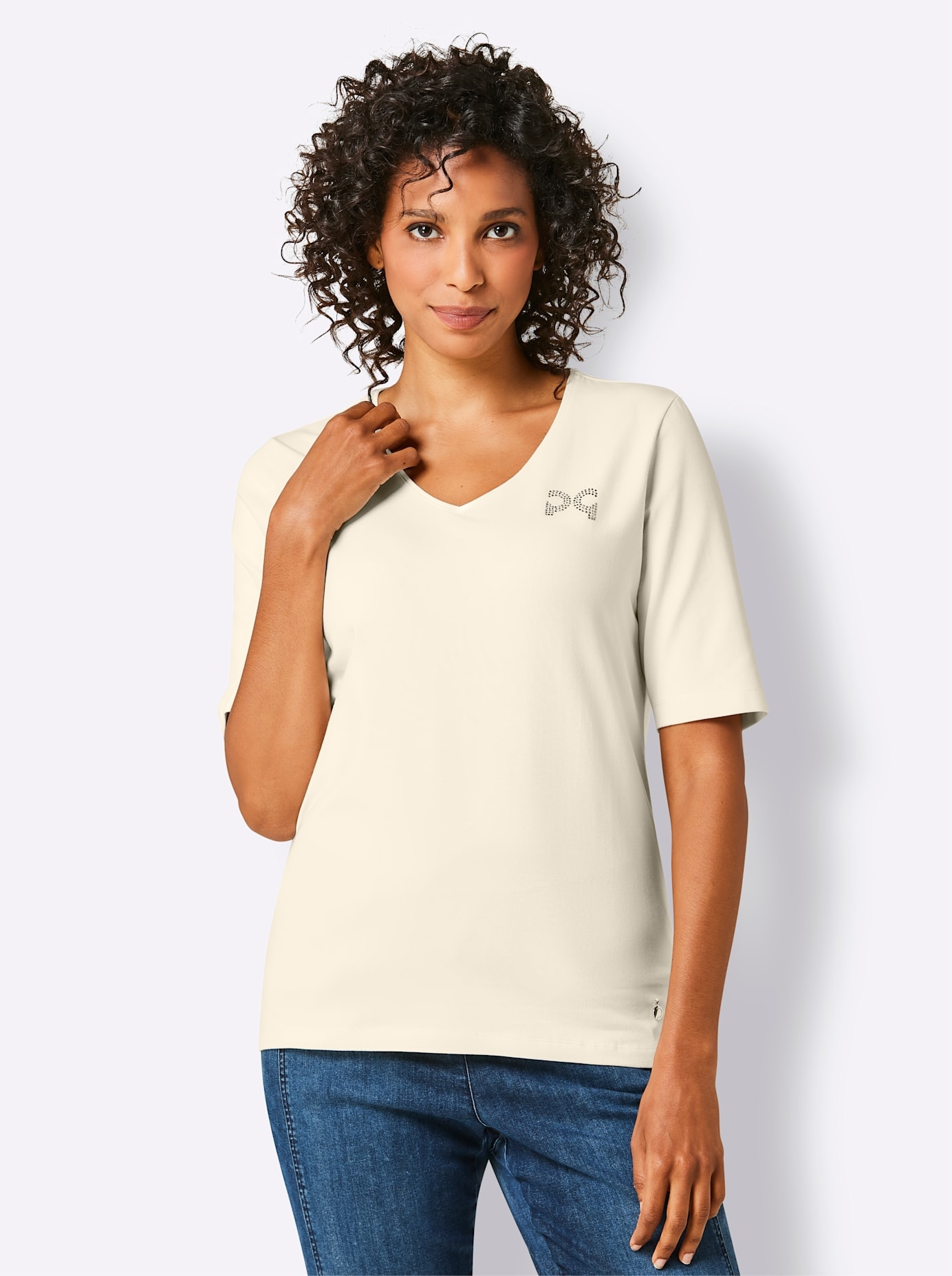 CREATION L PREMIUM V-Shirt »Pima-Baumwoll-Shirt«, (1 tlg.) von CREATION L PREMIUM