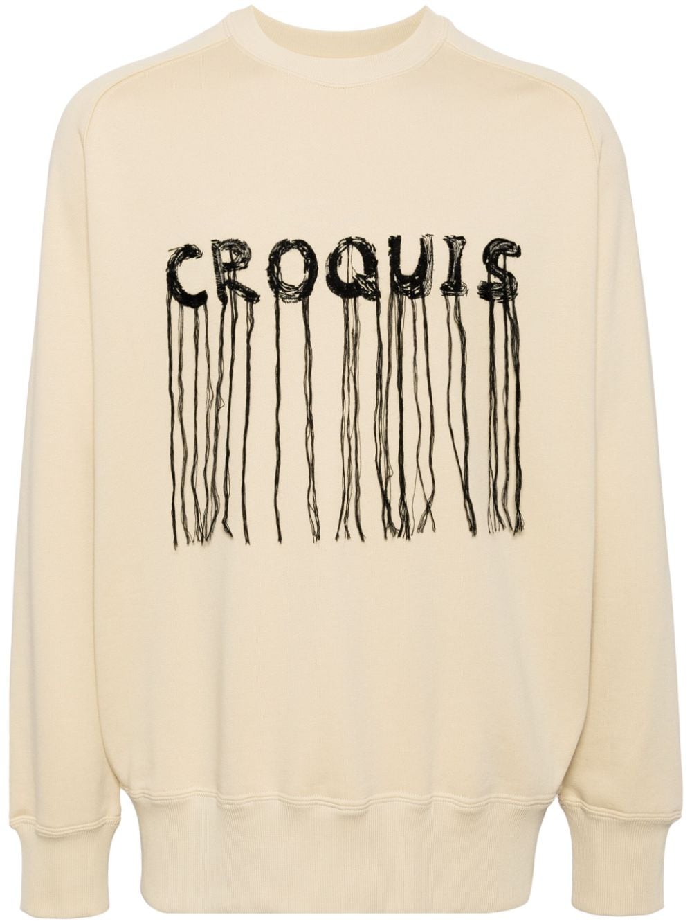 CROQUIS logo-embroidered cotton sweatshirt - Yellow von CROQUIS