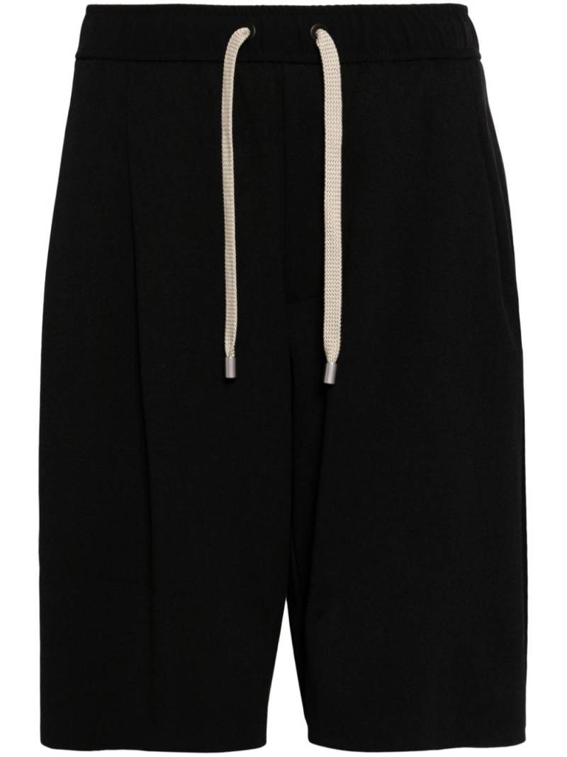 CROQUIS pleat-detail drop-crotch shorts - Black von CROQUIS