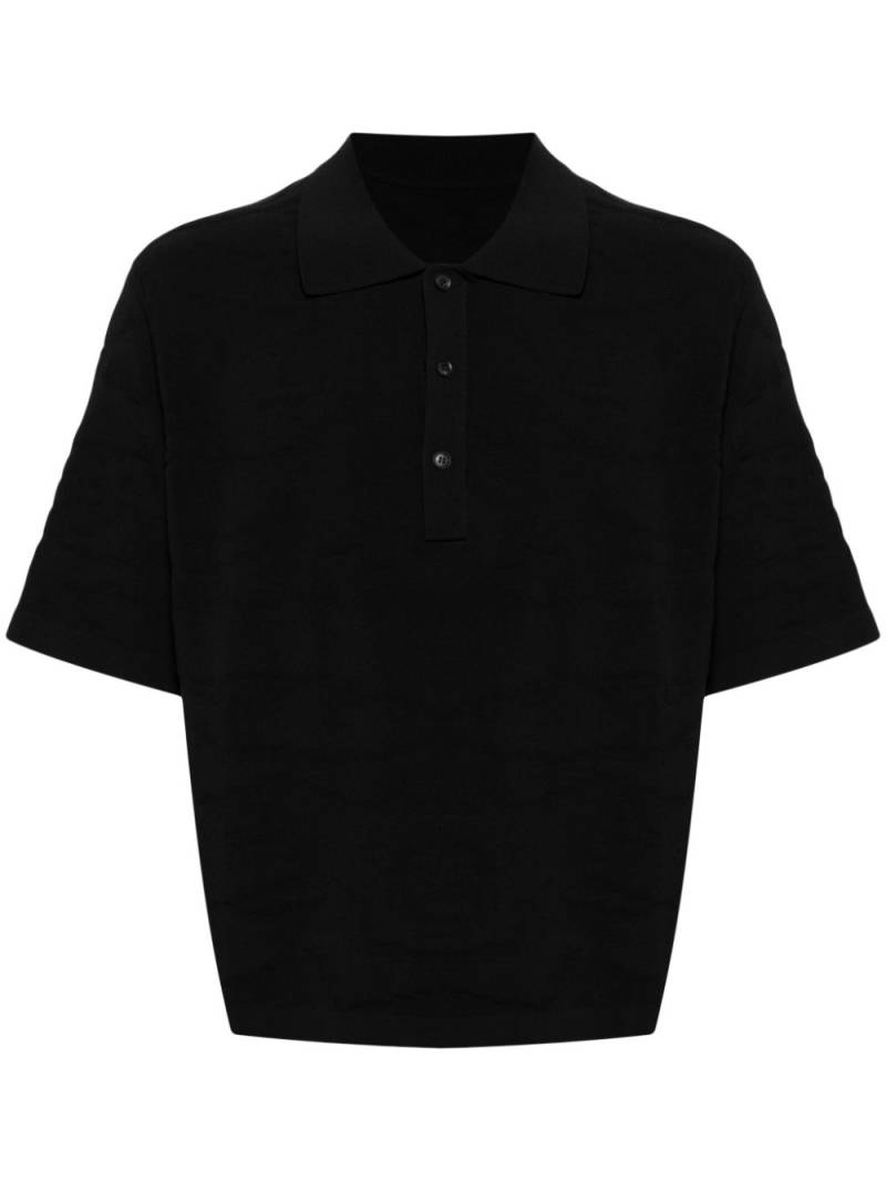 CROQUIS short-sleeve knitted polo top - Black von CROQUIS