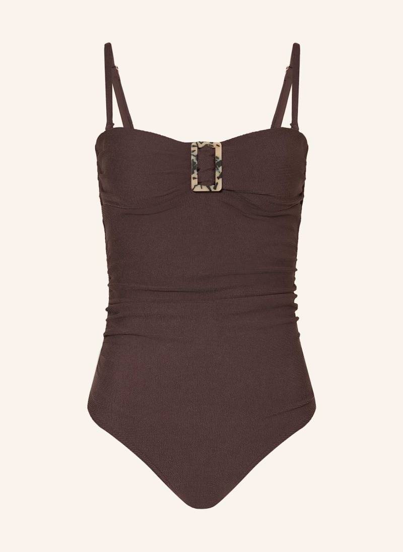 Cyell Bandeau-Badeanzug Wavy Brown braun von CYELL