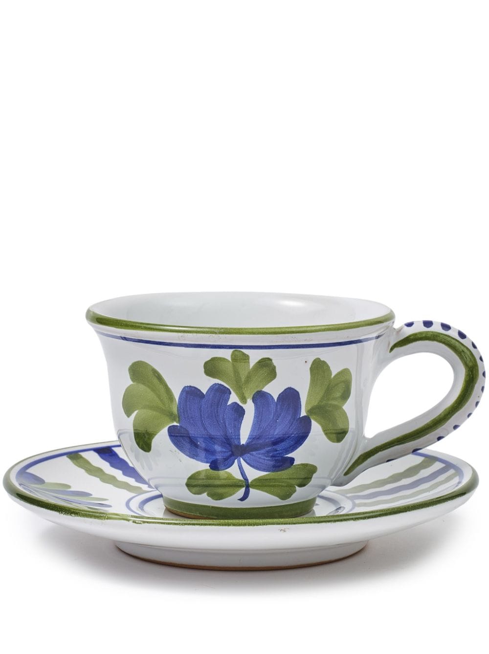 Cabana Blossom ceramic teacup and saucer - White von Cabana