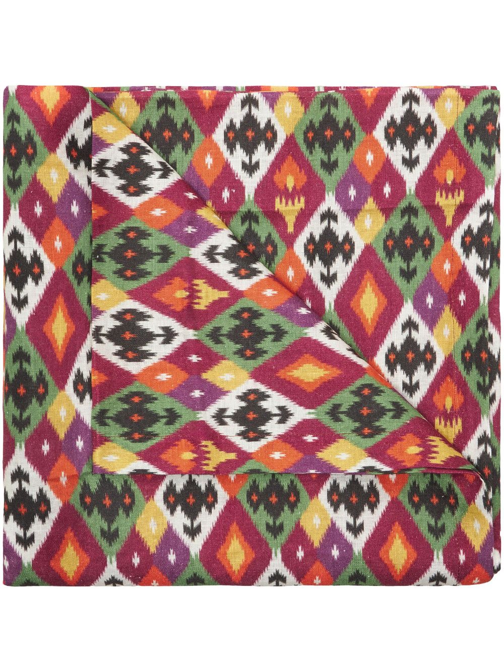 Cabana Diamond Ikat linen square tablecloth - Red von Cabana