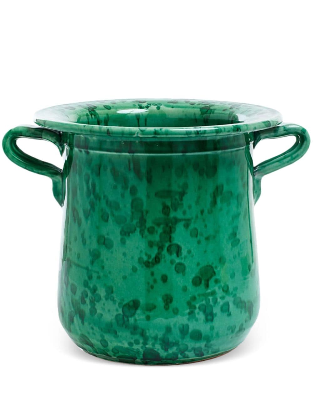Cabana Glazed ceramic vessel (24cm x 26cm) - Green von Cabana