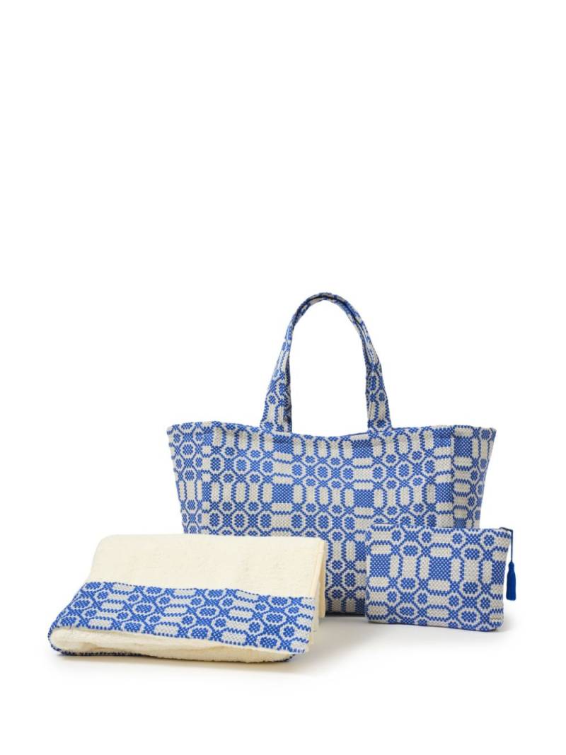 Cabana Lecce geometric-print beach set - Blue von Cabana