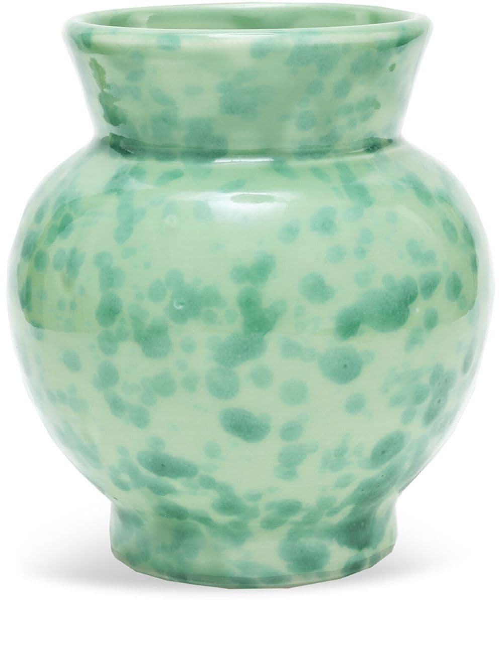 Cabana Speckled ceramic vase (18cm x 15cm) - Green von Cabana