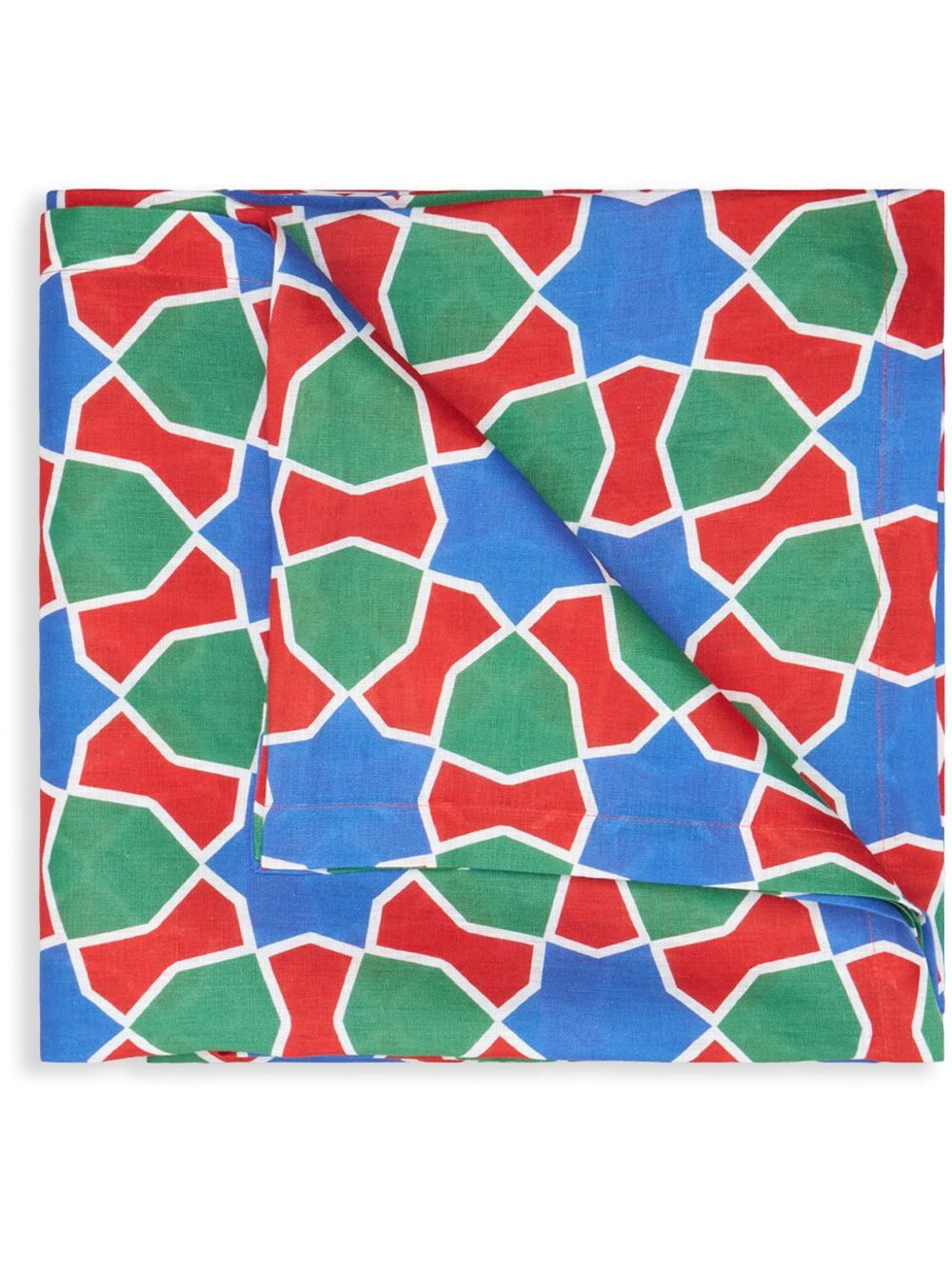 Cabana Tiles linen square tablecloth - Red von Cabana