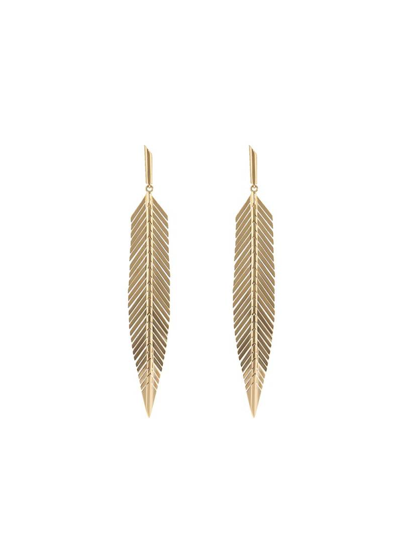 Cadar 18kt rose gold large feather drop earrings von Cadar