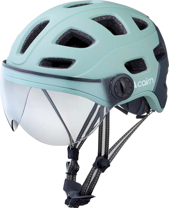 Cairn Quartz transparent Visor LED USB Velohelm aqua von Cairn