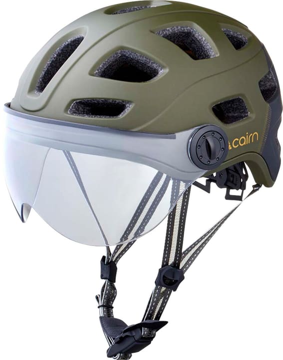 Cairn Quartz transparent Visor LED USB Velohelm olive