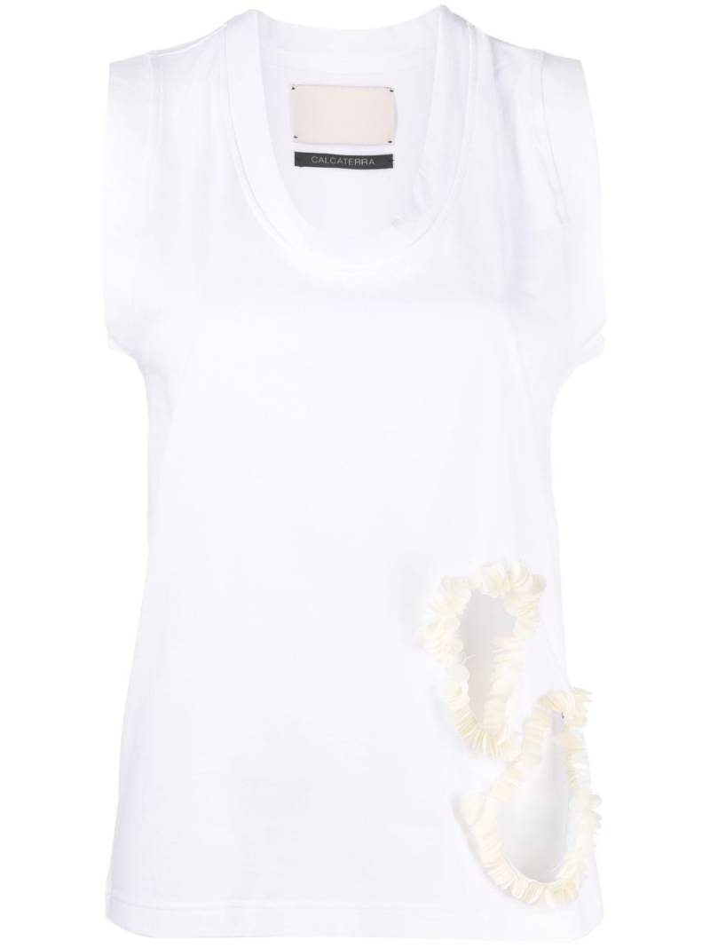 Calcaterra cut-out-detail cotton vest - White von Calcaterra