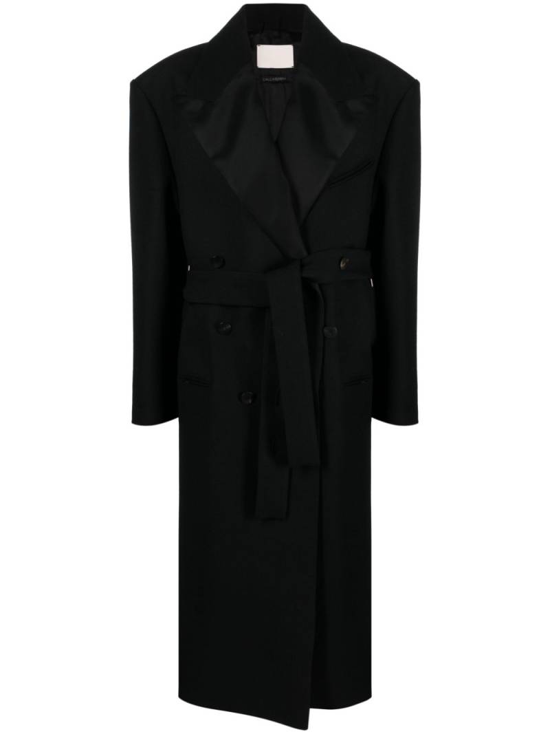 Calcaterra double-breasted virgin-wool coat - Black von Calcaterra