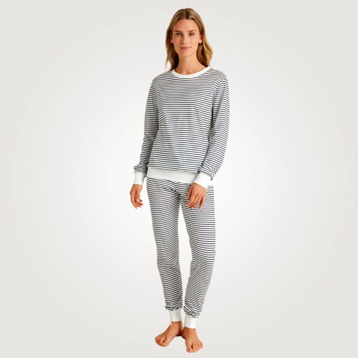 Calida Damen Pyjama, blau von Calida