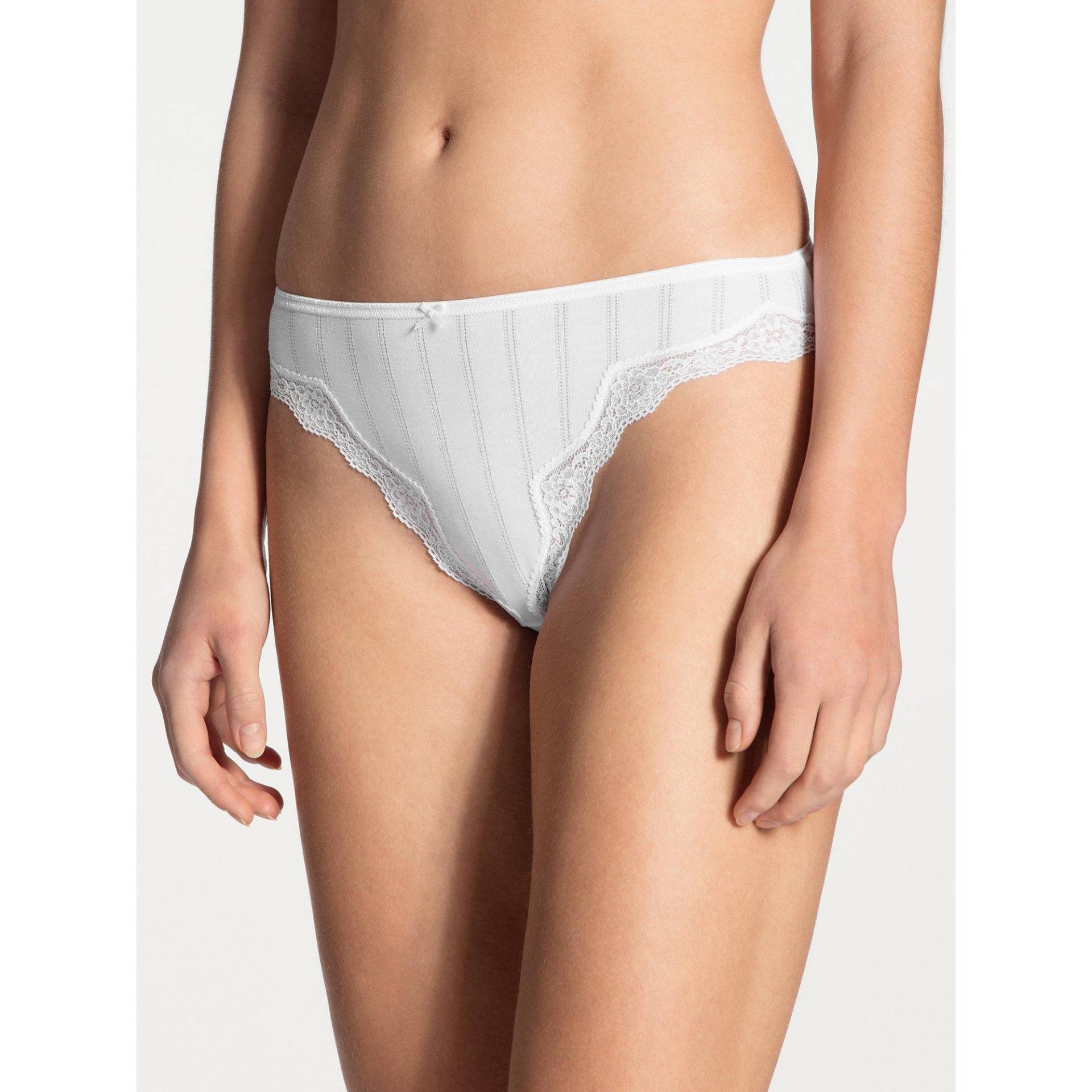 Slip Aus Baumwolle Damen Weiss S von CALIDA