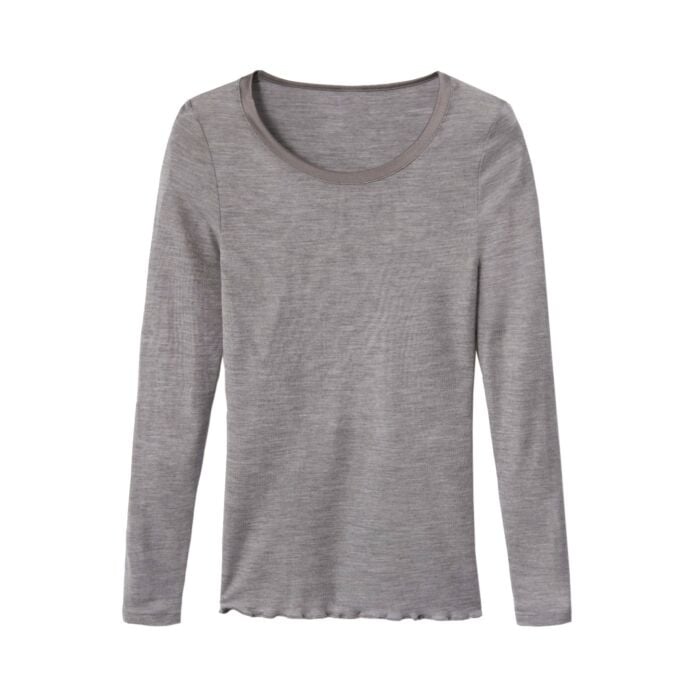 Calida langarm Shirt Damen, grau meliert, XS von Calida