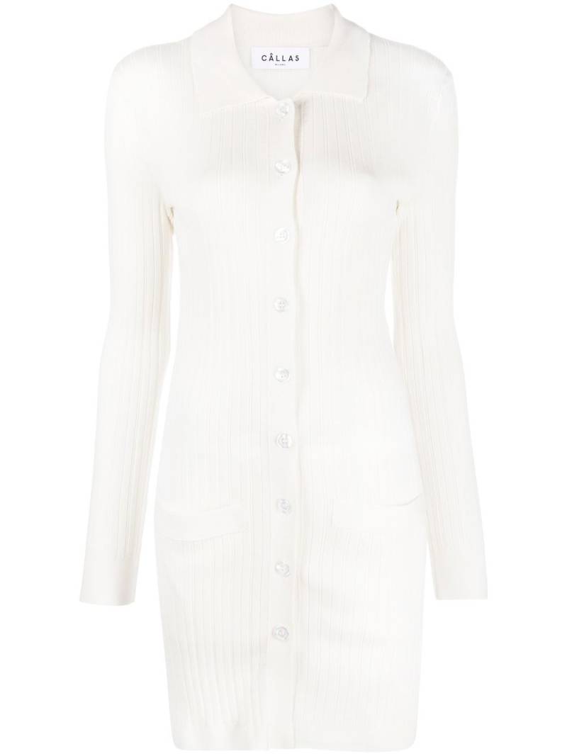 Câllas Milano Flora button-up merino cardi-coat - White von Câllas Milano