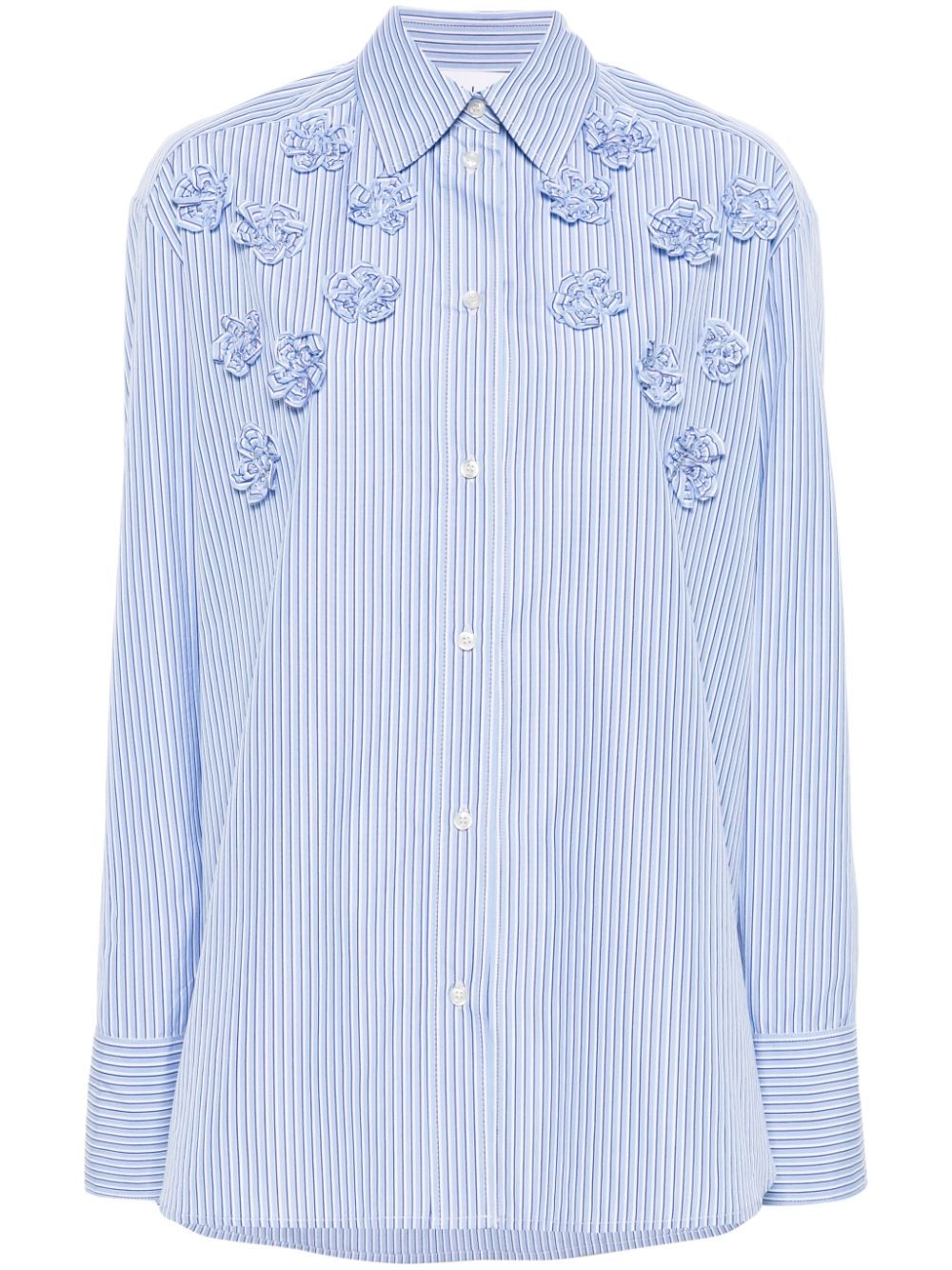 Câllas Milano Lyn floral-appliqué striped shirt - Blue von Câllas Milano