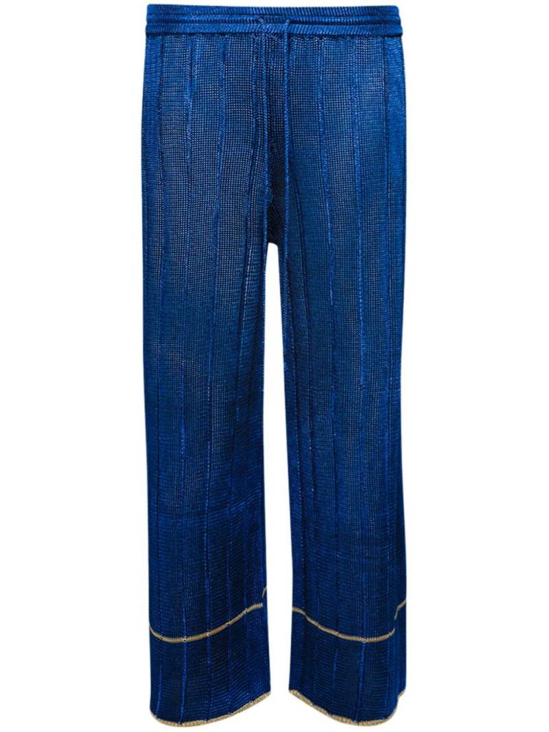 Calle Del Mar wide-leg ribbed trousers - Blue von Calle Del Mar