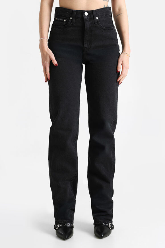 Calvin Klein (alle) High Rise Straight Jeans L34 | Denim Black | Damen  | 24/34 von Calvin Klein (alle)