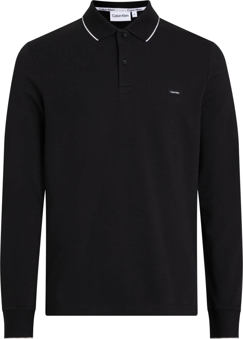 Calvin Klein Big&Tall Langarm-Poloshirt »BT_STRETCH PIQUE TIPPING LS POLO«, in grossen Grössen mit Logopatch von Calvin Klein Big&Tall