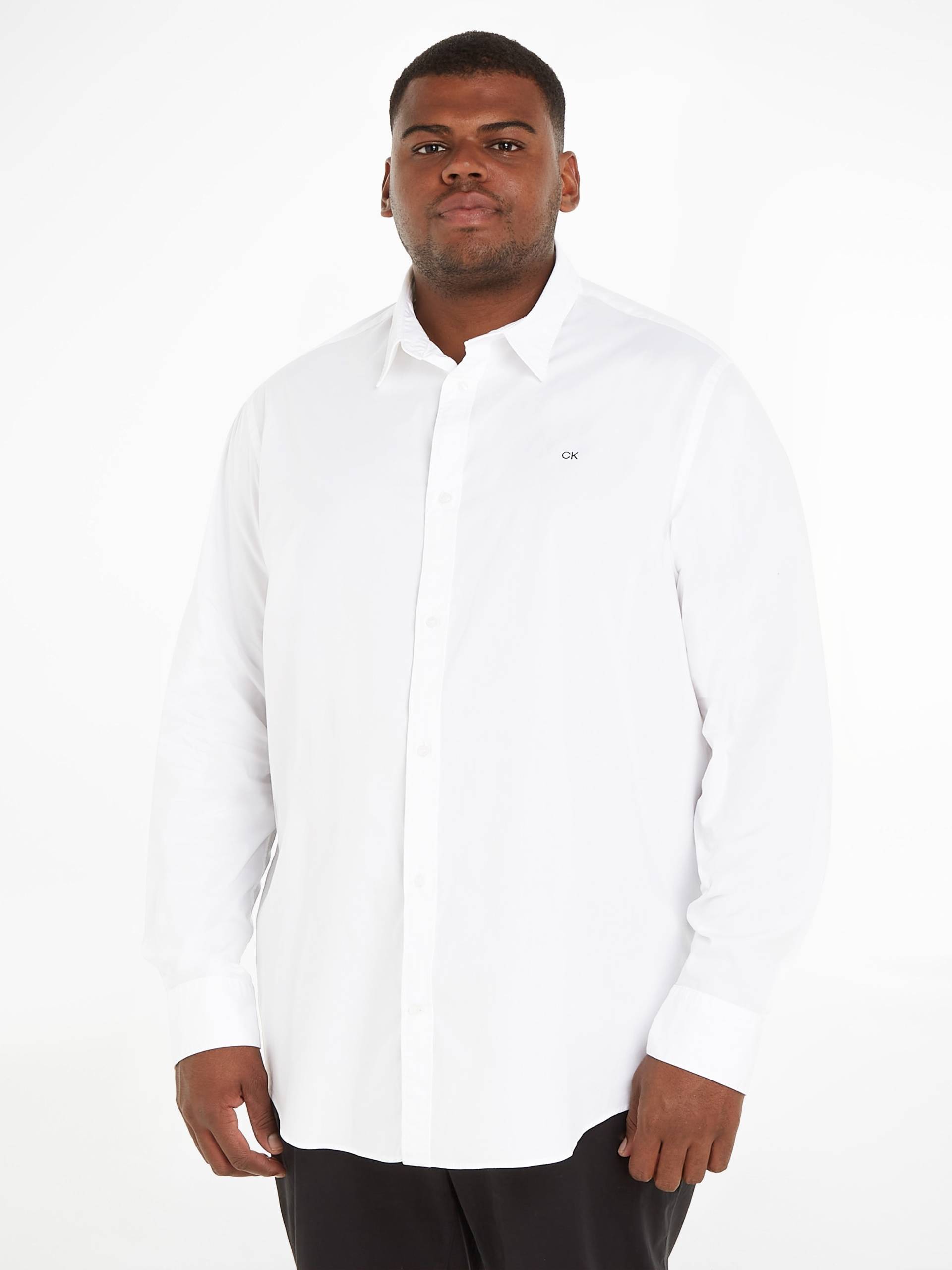 Calvin Klein Big&Tall Langarmhemd »BT_STRETCH POPLIN SLIM SHIRT«, in grossen Grössen mit durchgehender Knopfleiste von Calvin Klein Big&Tall