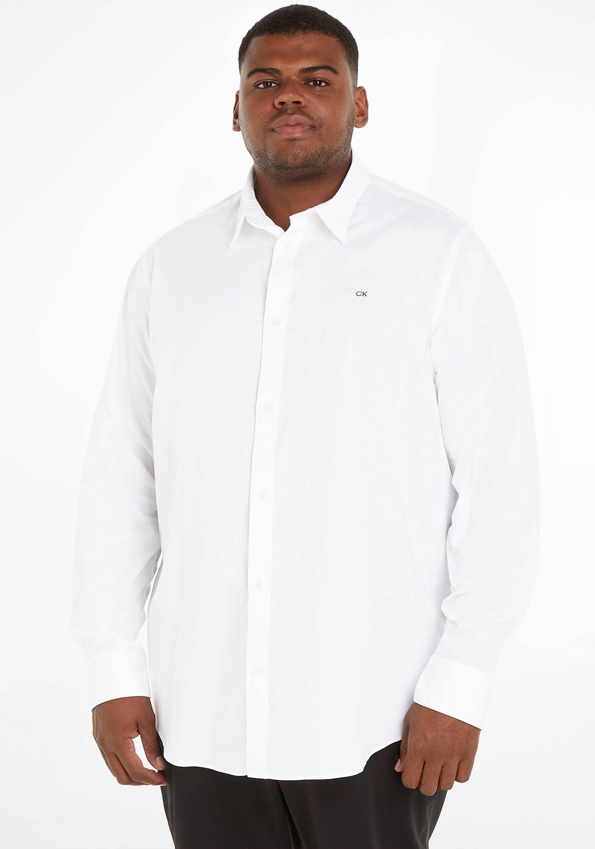 Calvin Klein Big&Tall Langarmhemd »BT_STRETCH POPLIN SLIM SHIRT«, in grossen Grössen mit durchgehender Knopfleiste von Calvin Klein Big&Tall