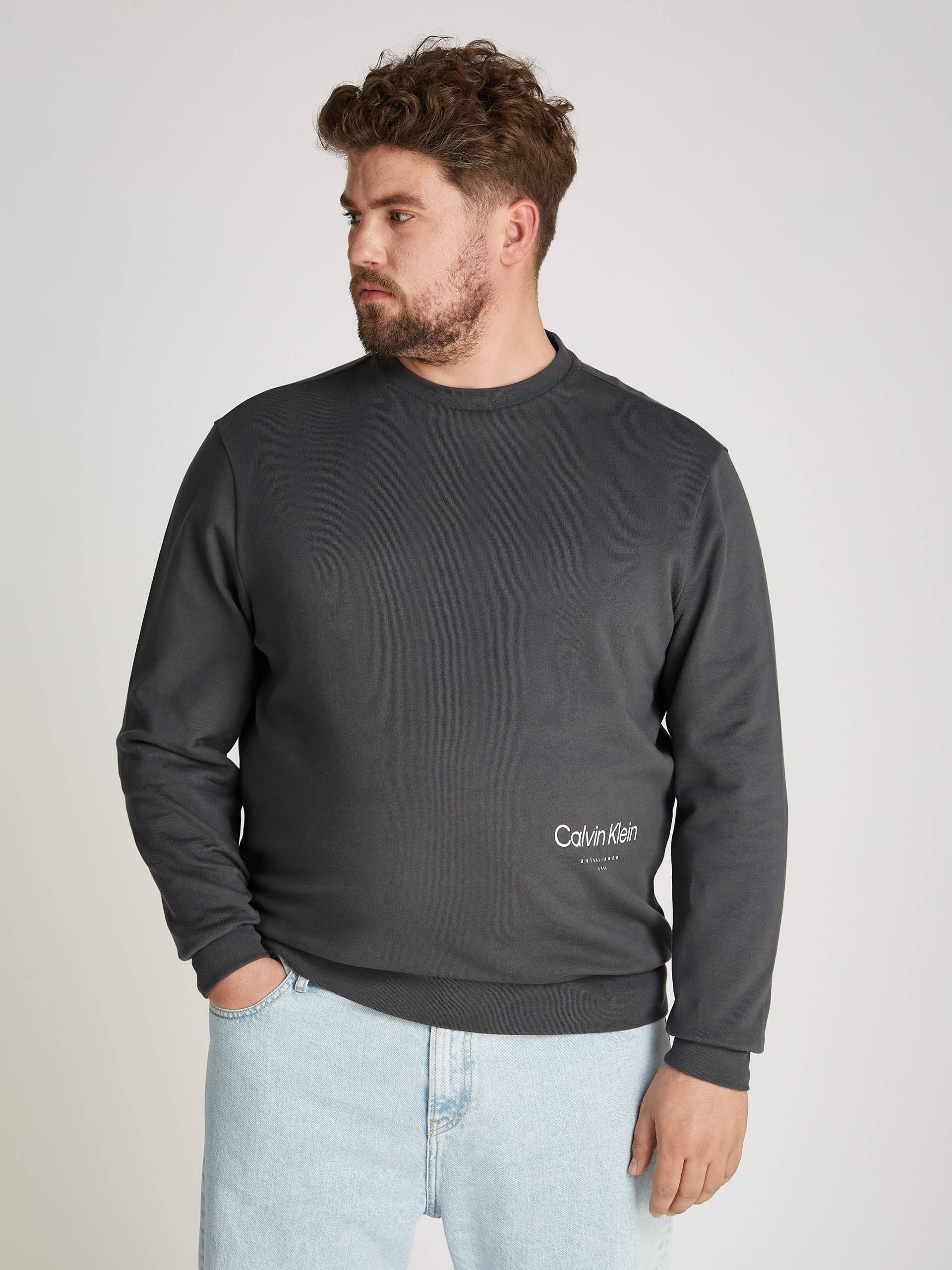 Calvin Klein Big&Tall Sweatshirt »BT_OFF PLACEMENT LOGO SWEATSHIRT«, in grossen Grössen mit Logoschriftzug von Calvin Klein Big&Tall