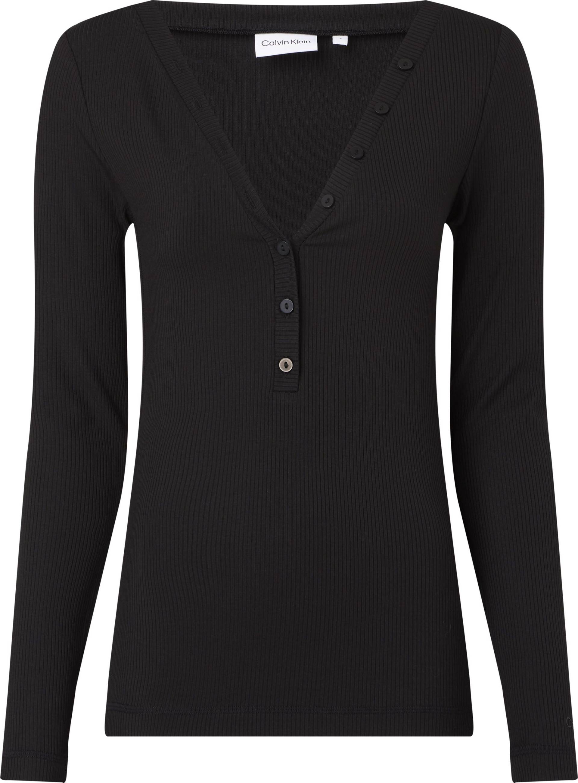 Calvin Klein Curve Longsleeve »INCLU MODAL RIB HENLEY TOP LS«, mit zuknöpfbarem V-Ausschnitt von Calvin Klein Curve