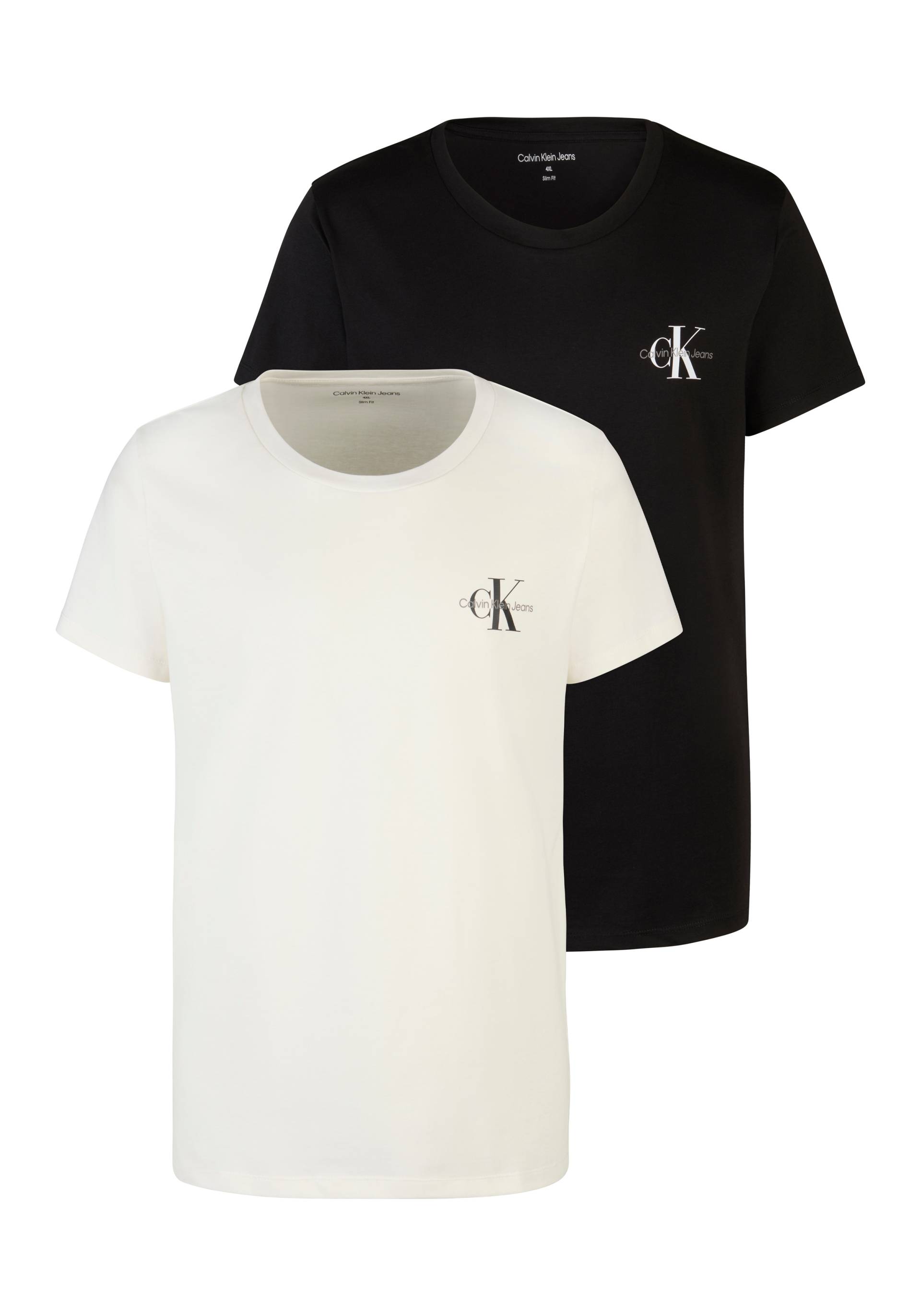 Calvin Klein Jeans Plus T-Shirt »PLUS MONOLOGO TWO PACK«, in Grossen Grössen mit Logodruck von Calvin Klein Jeans Plus