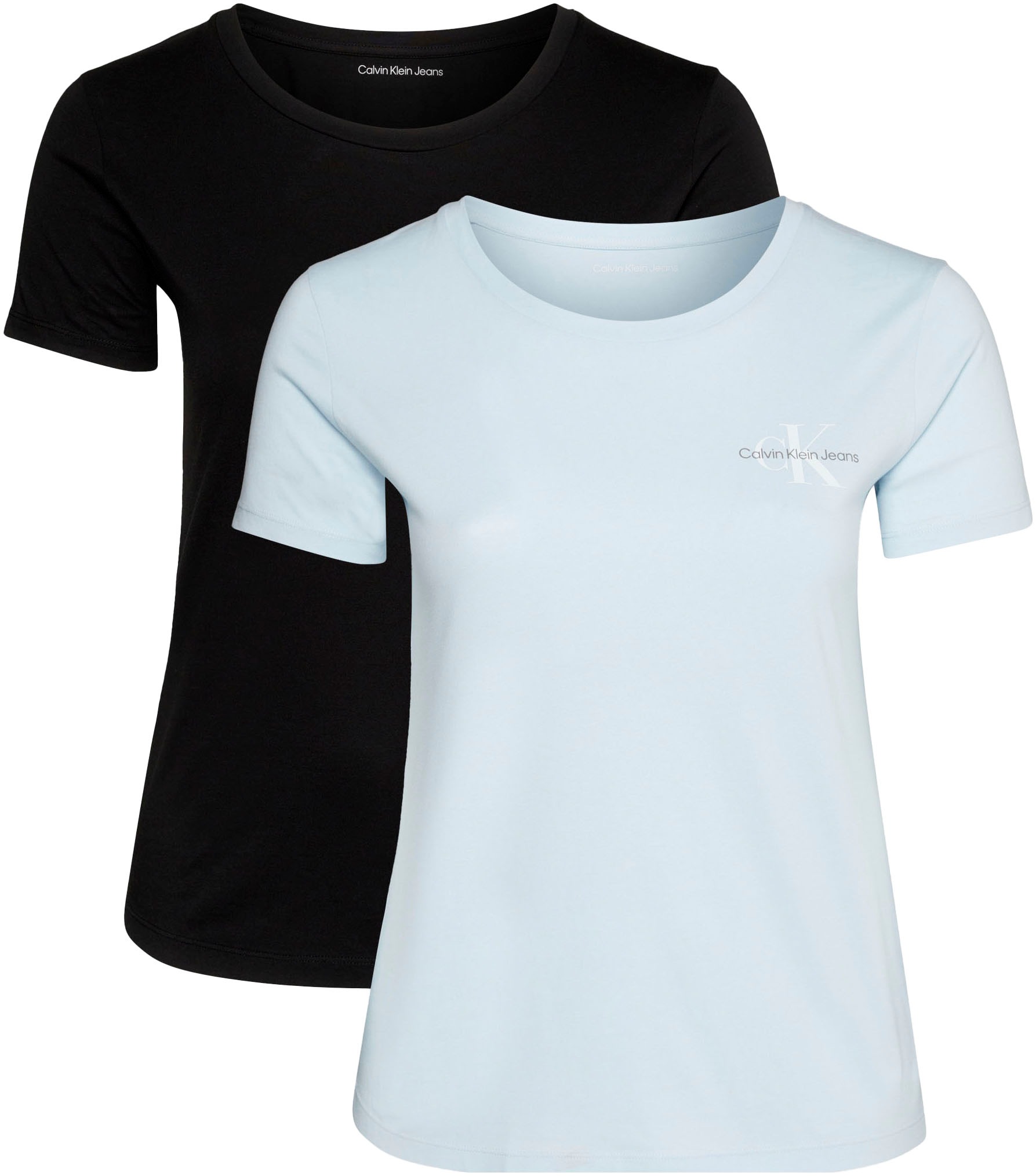 Calvin Klein Jeans Plus T-Shirt »PLUS MONOLOGO TWO PACK«, in Grossen Grössen mit Logodruck von Calvin Klein Jeans Plus