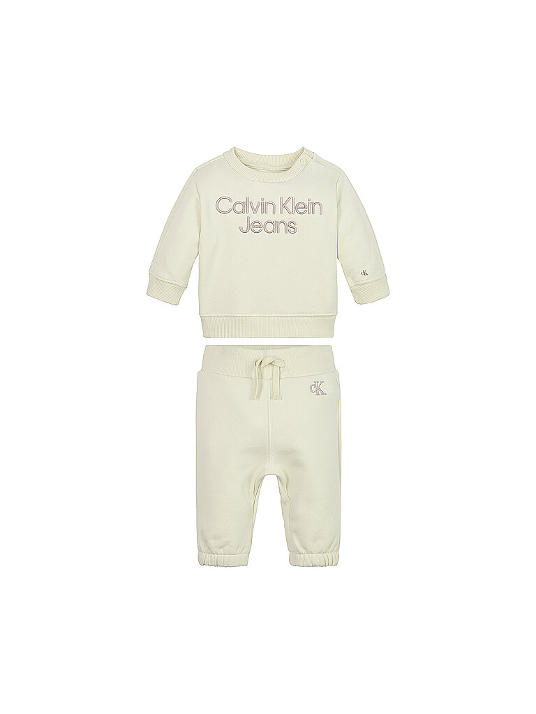 CALVIN KLEIN JEANS Baby Set Sweater und Hose  beige | 92 von Calvin Klein Jeans