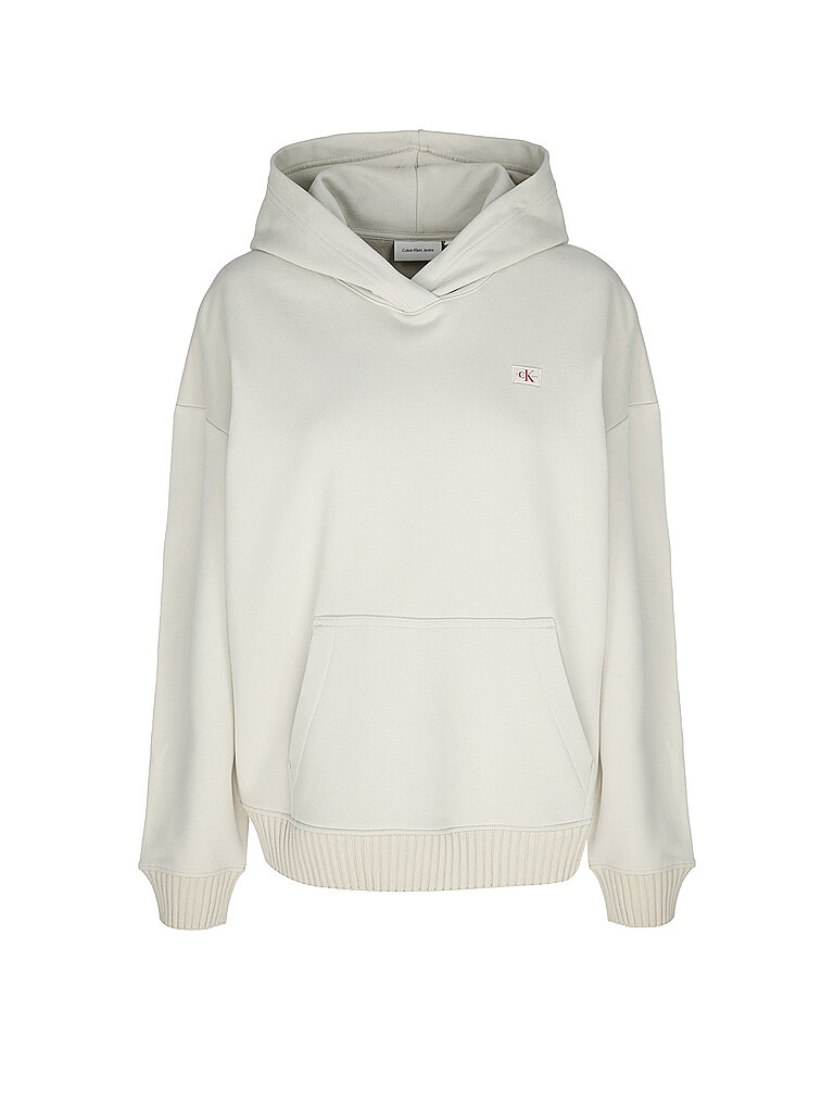 CALVIN KLEIN JEANS Kapuzensweater - Hoodie beige | S von Calvin Klein Jeans