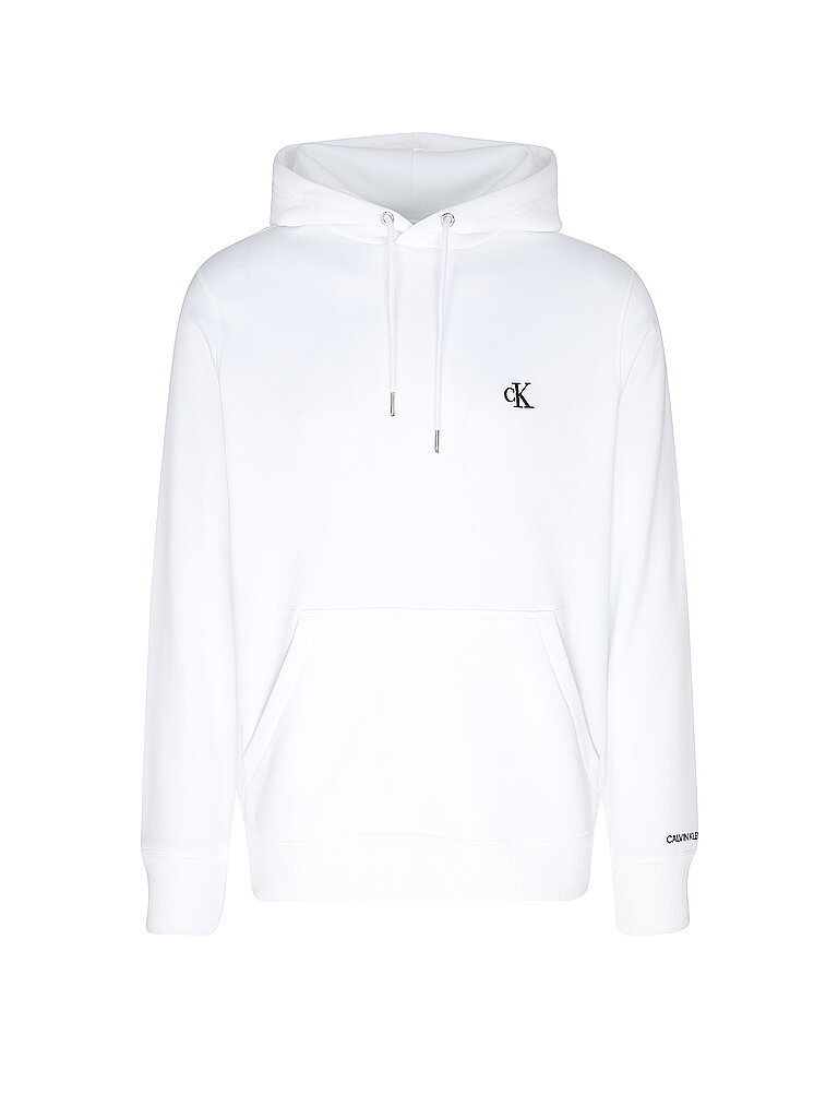 CALVIN KLEIN JEANS Kapuzensweater - Hoodie  weiss | L von Calvin Klein Jeans