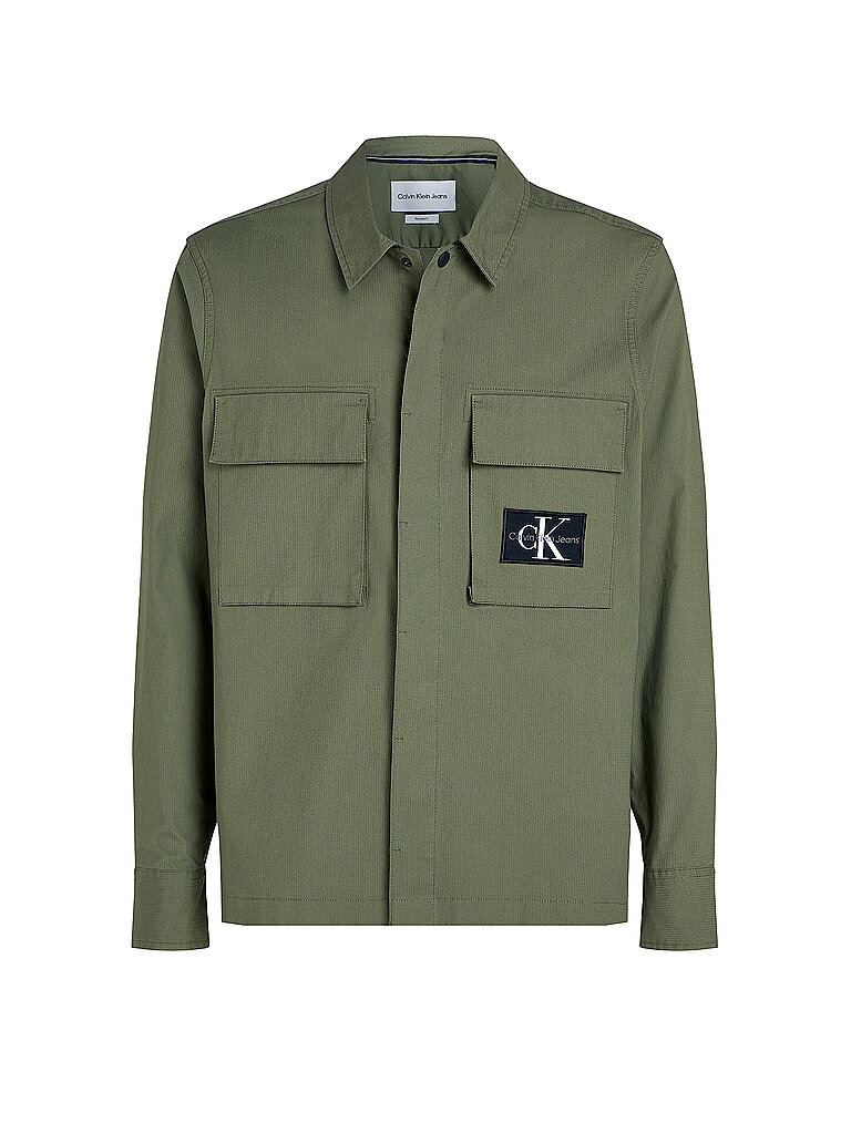 CALVIN KLEIN JEANS Overshirt UTILITY olive | XS von Calvin Klein Jeans