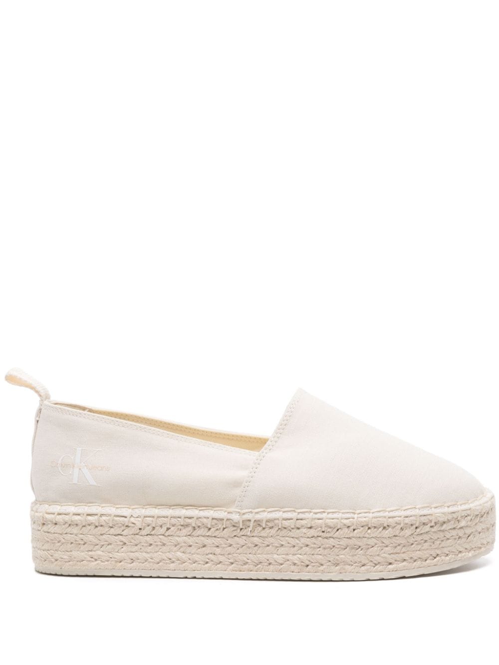 Calvin Klein Jeans 35mm logo-print flatform espadrilles - White von Calvin Klein Jeans