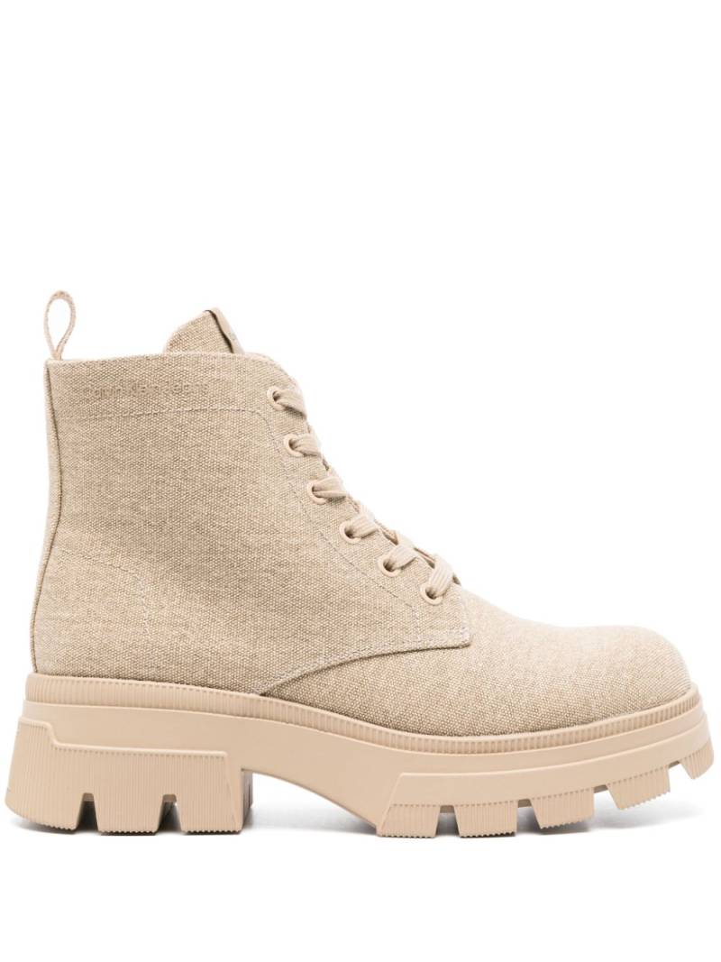 Calvin Klein Jeans 40mm canvas combat boots - Neutrals von Calvin Klein Jeans